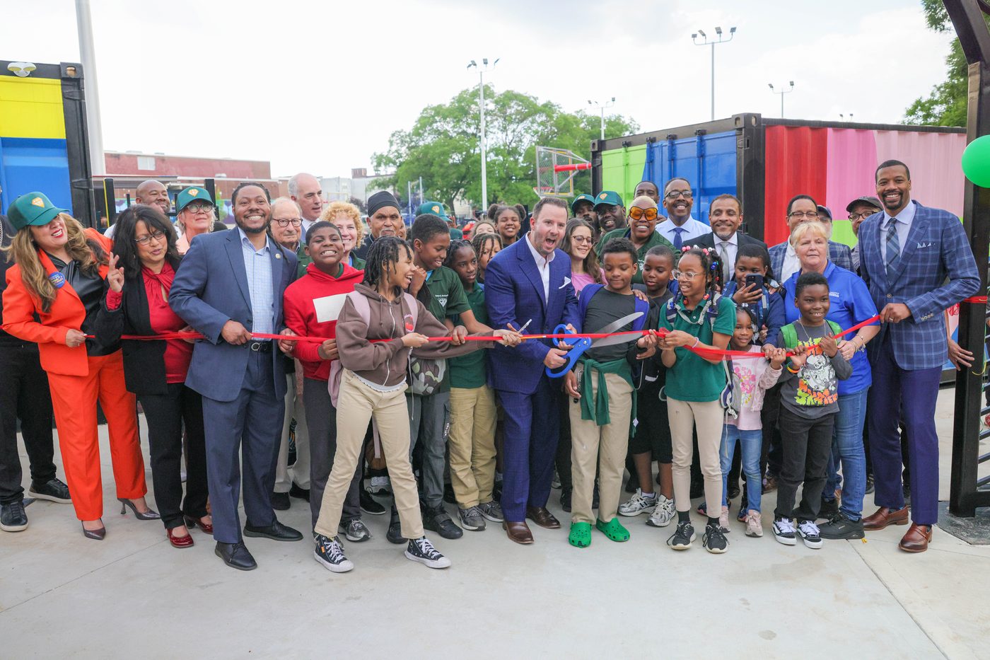 Ribbon cutting — community celebration at 16th Street Courts